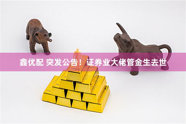 鑫优配 突发公告！证券业大佬管金生去世